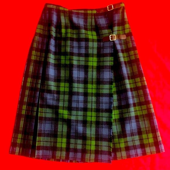 Vintage Mosbrook Authentic Wool Pleated Tartan Plaid Skirt Made in Gr Br… - Picture 6 of 13
